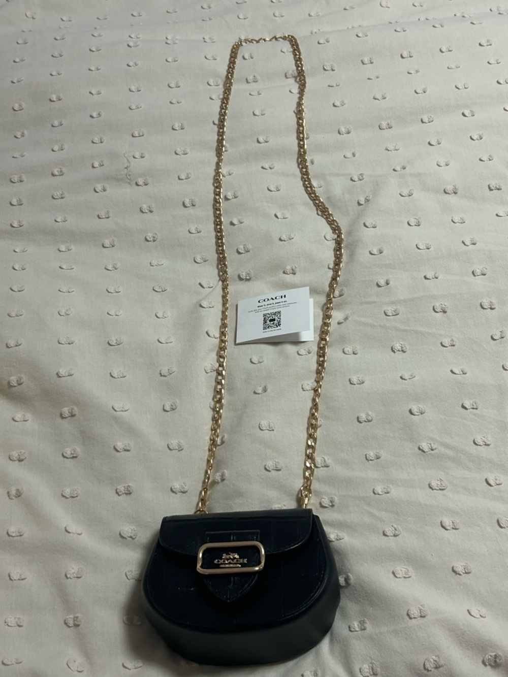 Coach Mini Saddle Crossbody with Gold Chain - Picture 3 of 5